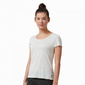 On Performance Long-T T-shirts Dames Beige Wit | 361290OPK