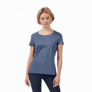 On Performance Long-T T-shirts Dames Blauw Zwart | 986210RCJ