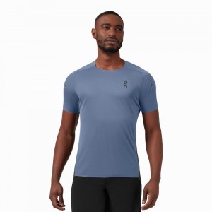 On Performance Long-T T-shirts Heren Koningsblauw Zwart | 409271AMI