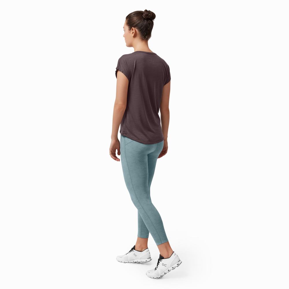 On Active-T Flow T-shirts Dames Bordeaux | 156328UPX