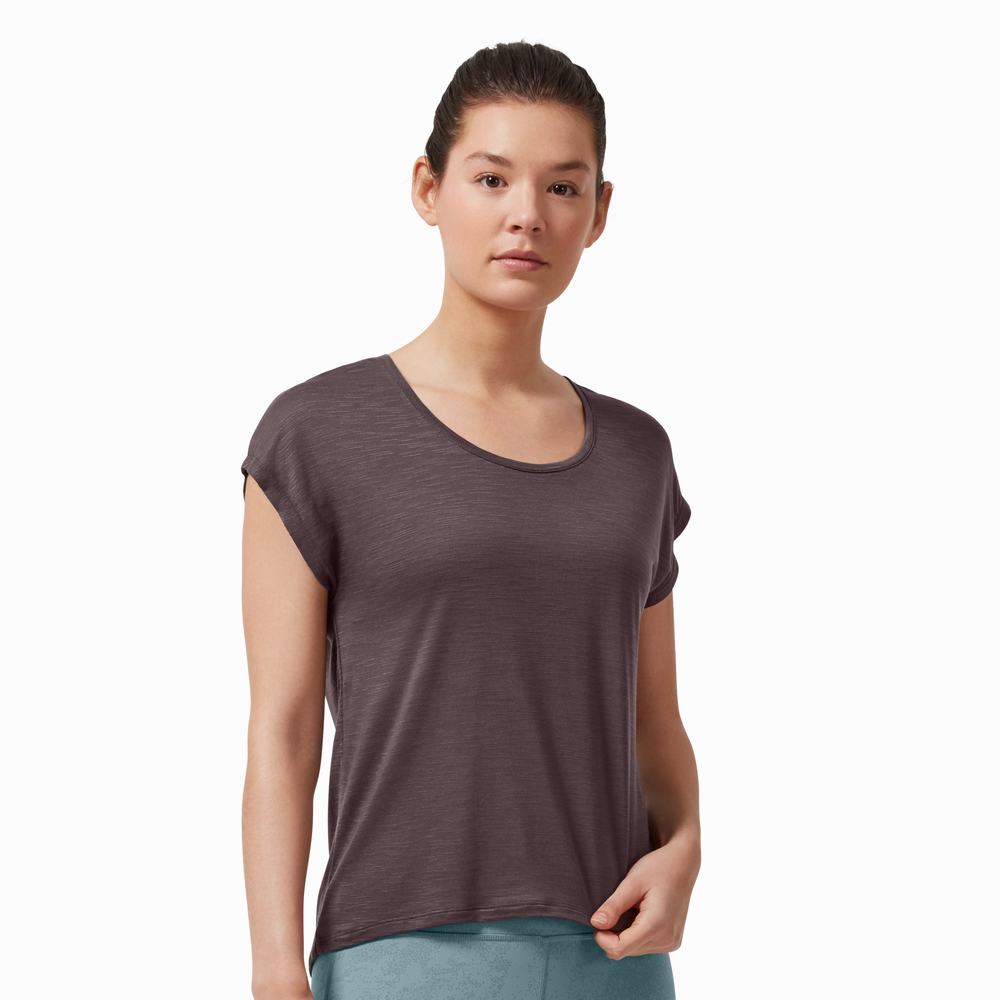 On Active-T Flow T-shirts Dames Bordeaux | 156328UPX