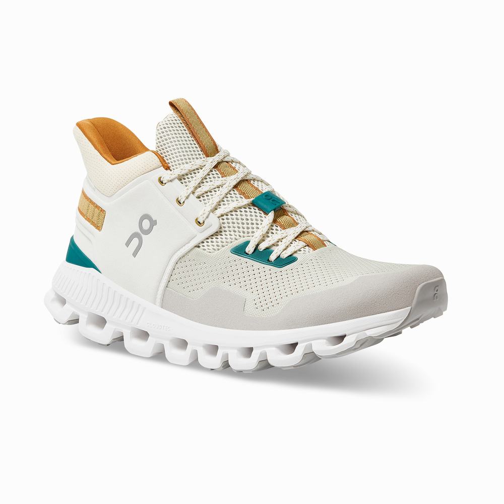 On Cloud Hi Edge Sneakers Heren Khaki Wit | 536192RWD