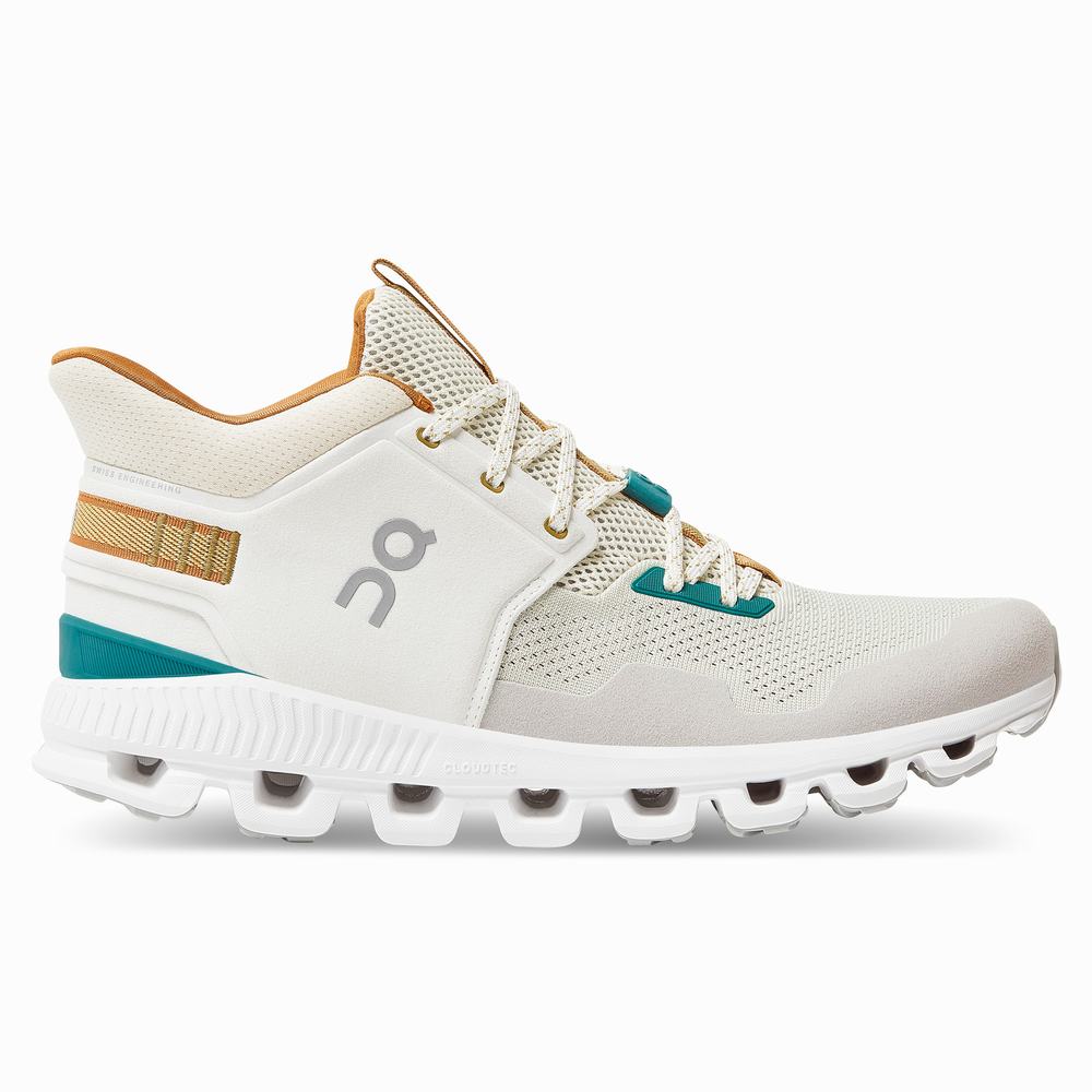 On Cloud Hi Edge Sneakers Heren Khaki Wit | 536192RWD