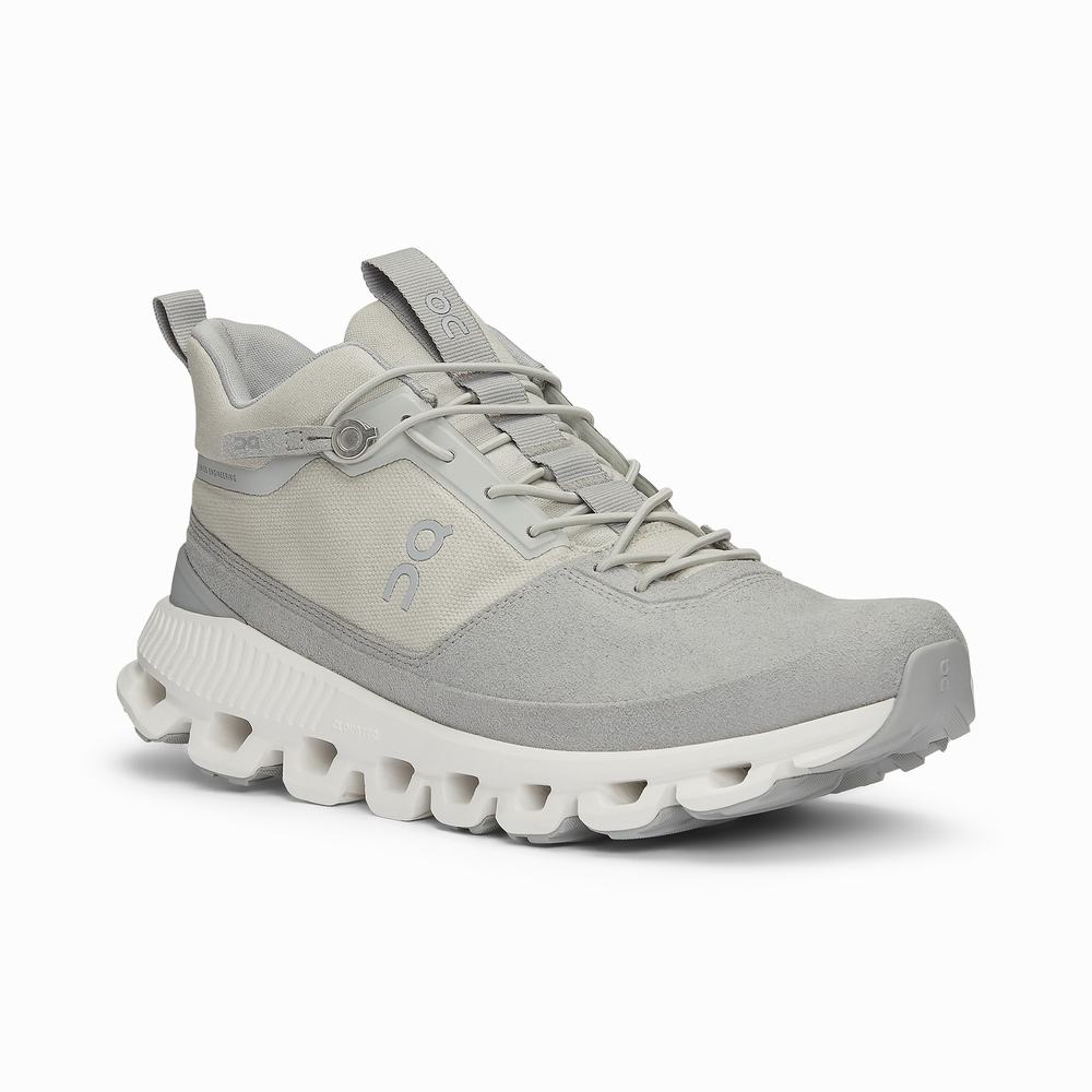 On Cloud Hi Sneakers Dames Beige Grijs | 471056BDC