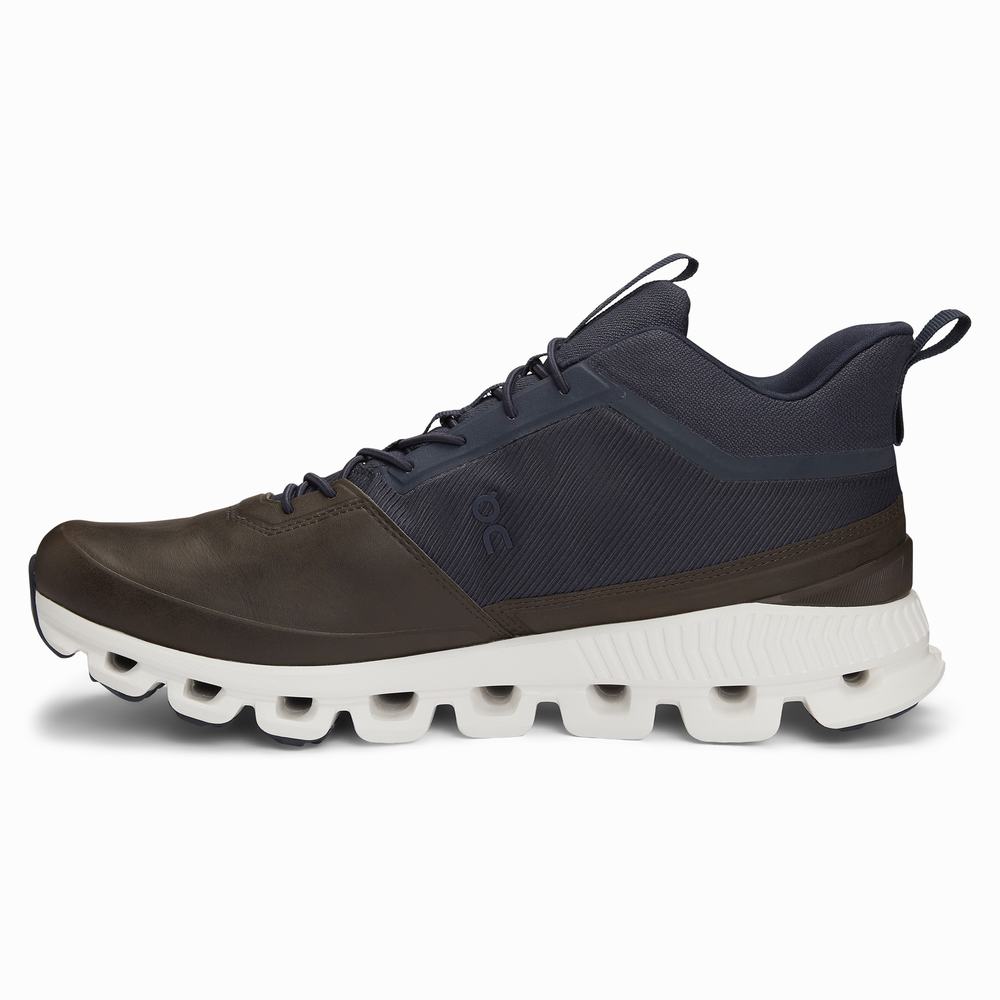 On Cloud Hi Sneakers Heren Bruin Blauw | 051832TGY