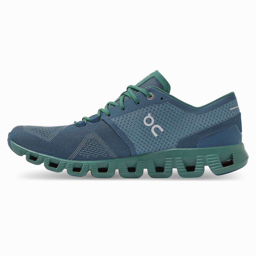 On Cloud X Trainingsschoenen Heren Groen Donkerblauw | 254073MEN