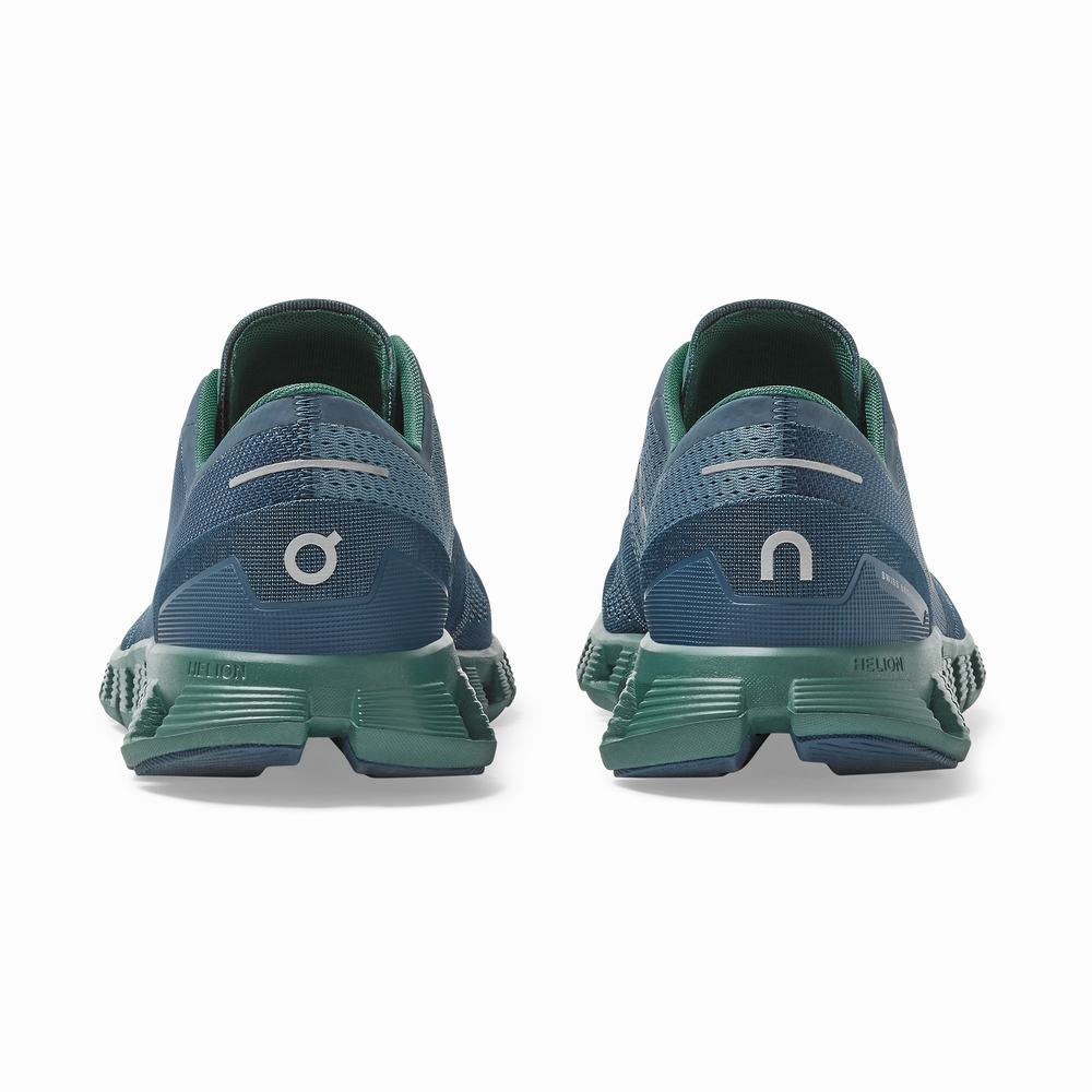 On Cloud X Trainingsschoenen Heren Groen Donkerblauw | 254073MEN