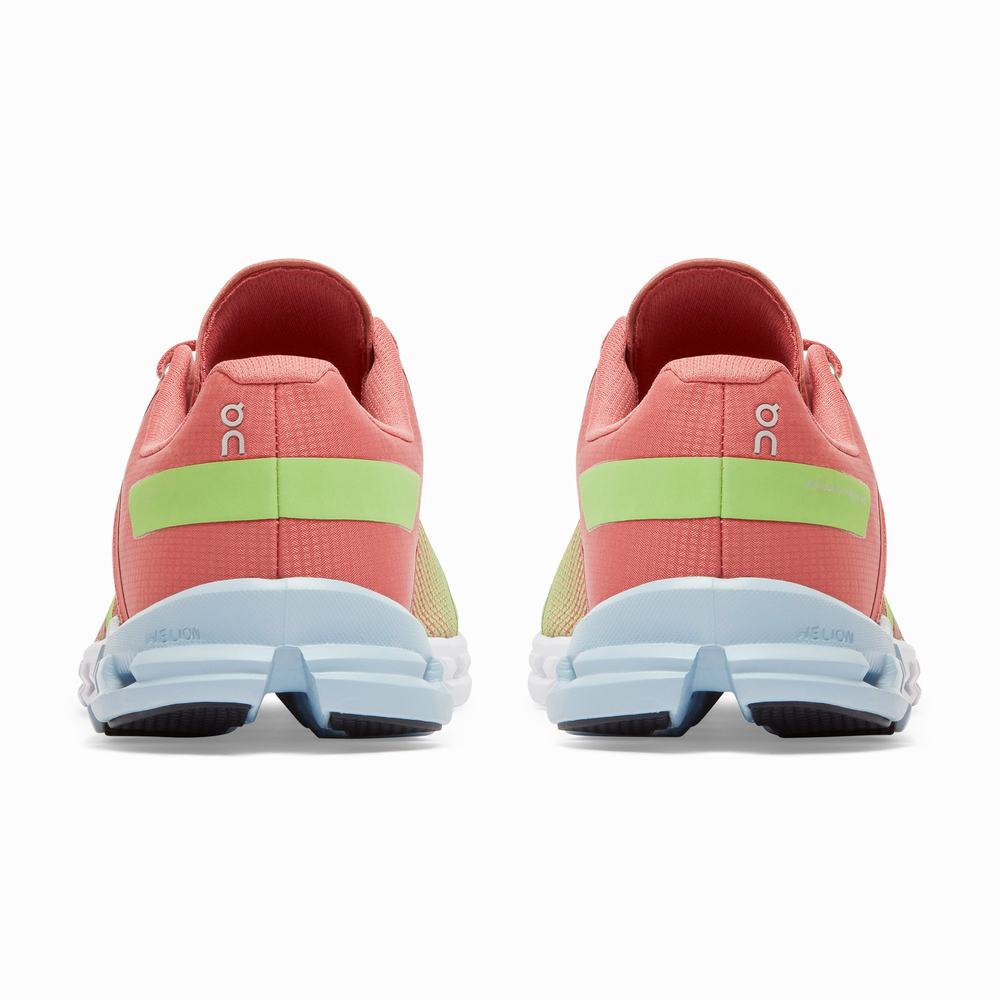 On Cloudflow Road Loopschoenen Dames Groen Roze | 523794MYH