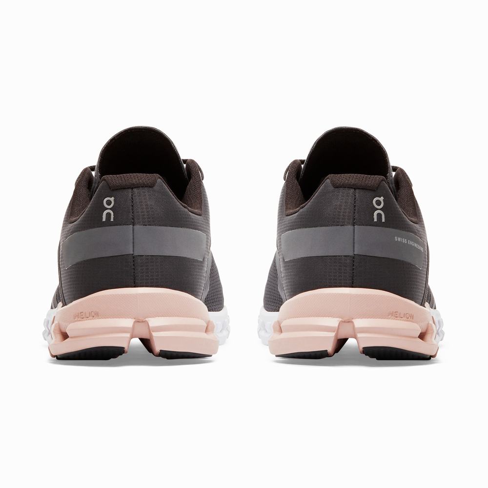 On Cloudflow Road Loopschoenen Dames Zwart Roze | 974123HBU