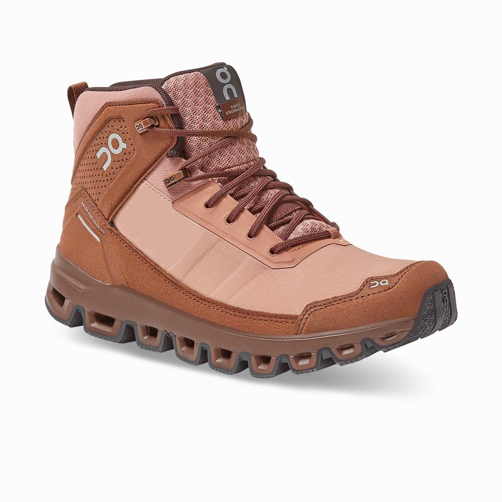 On Cloudridge Wandelschoenen Dames Bruin Roze | 738249VFR