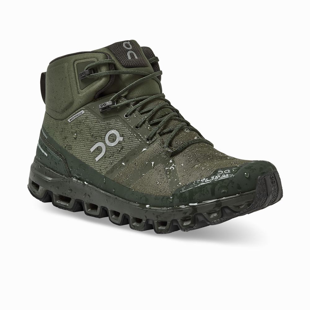 On Cloudrock Waterproof Wandelschoenen Heren Olijfgroen | 612978TCF