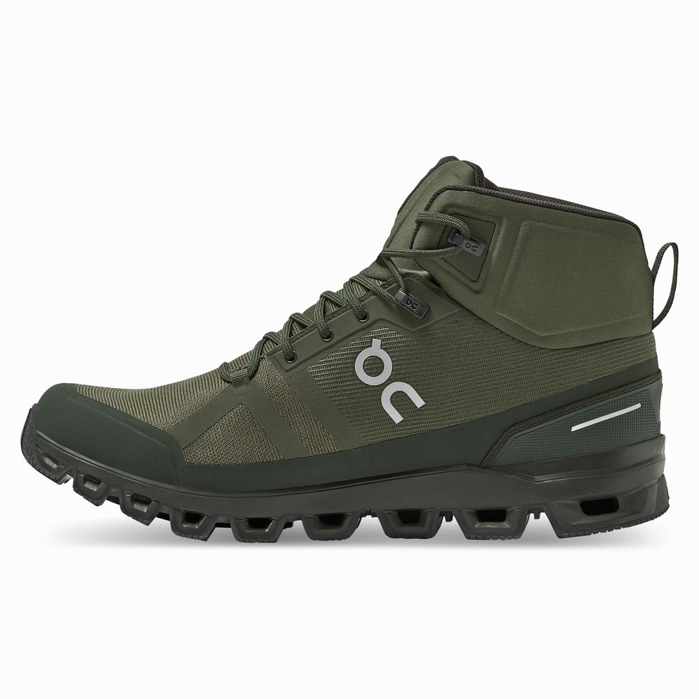 On Cloudrock Waterproof Wandelschoenen Heren Olijfgroen | 612978TCF