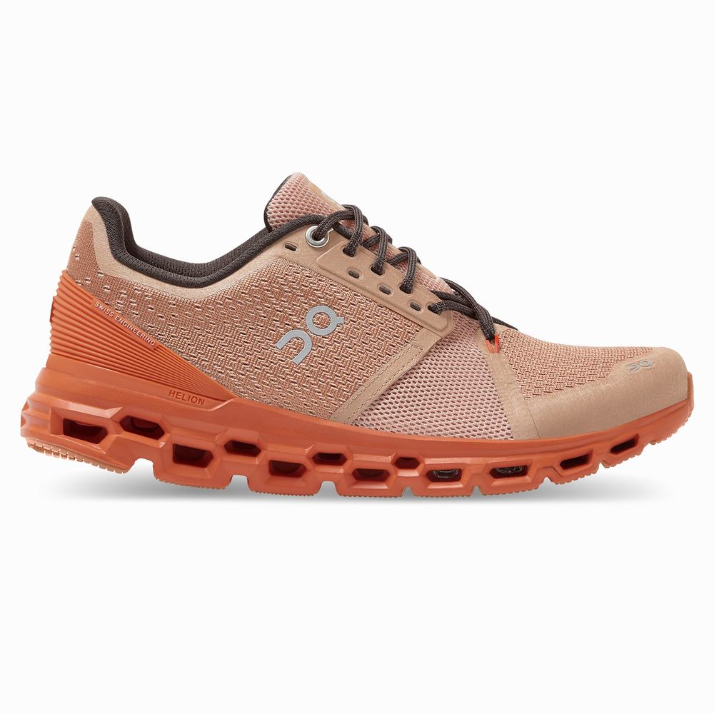 On Cloudstratus Road Loopschoenen Dames Bruin Roze | 651847MAY