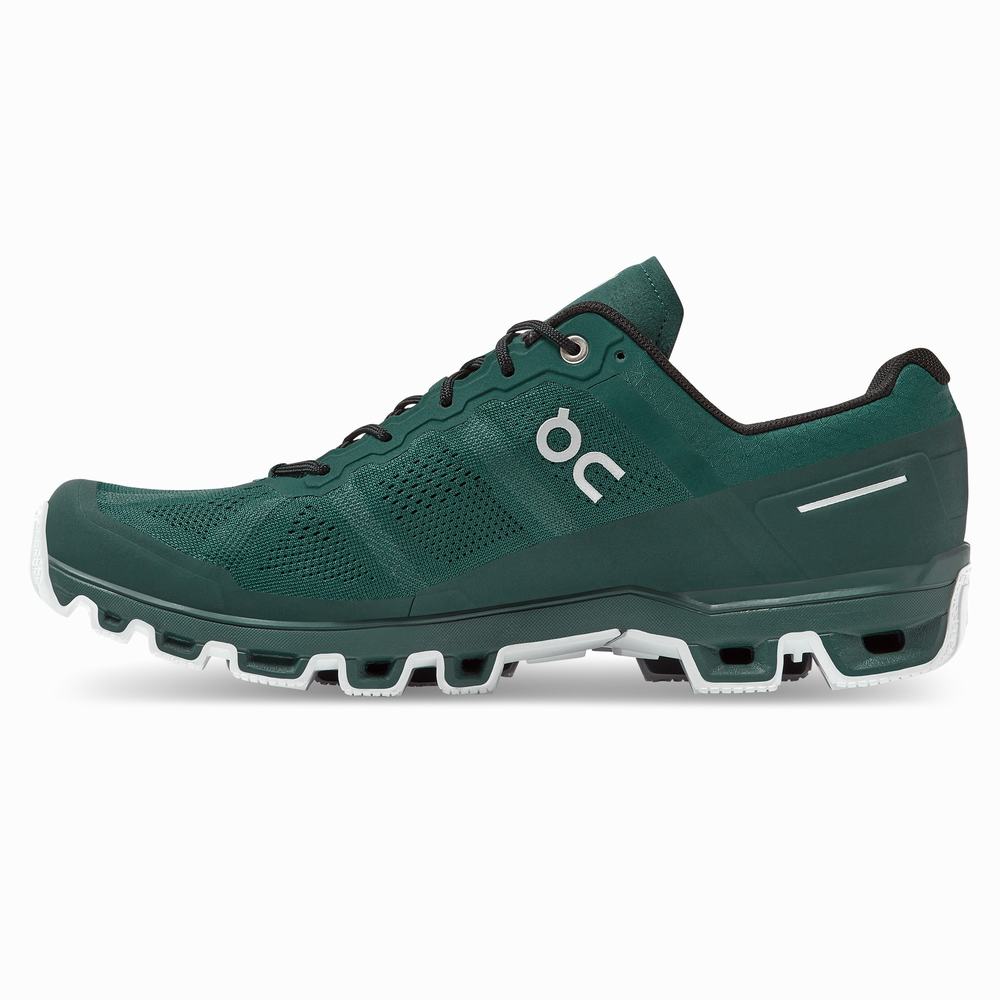 On Cloudventure Trailrunning Schoenen Heren Groen Wit | 463810NRJ