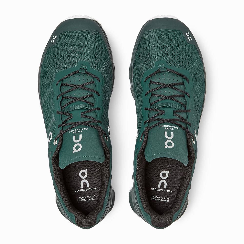 On Cloudventure Trailrunning Schoenen Heren Groen Wit | 463810NRJ