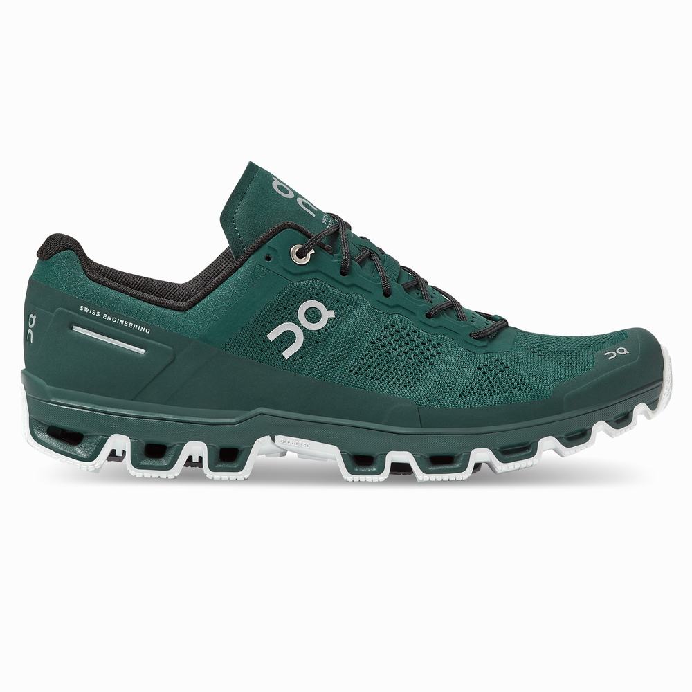 On Cloudventure Trailrunning Schoenen Heren Groen Wit | 463810NRJ