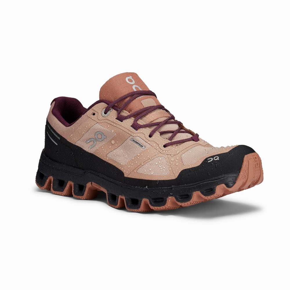 On Cloudventure Waterproof Trailrunning Schoenen Dames Bruin Roze | 820365ZDU