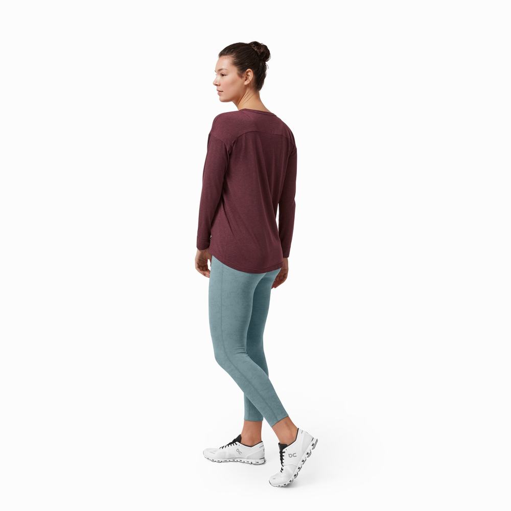 On Comfort T-shirts Dames Bordeaux | 150378HOZ