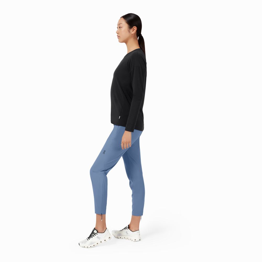 On Comfort T-shirts Dames Zwart | 814953JMK