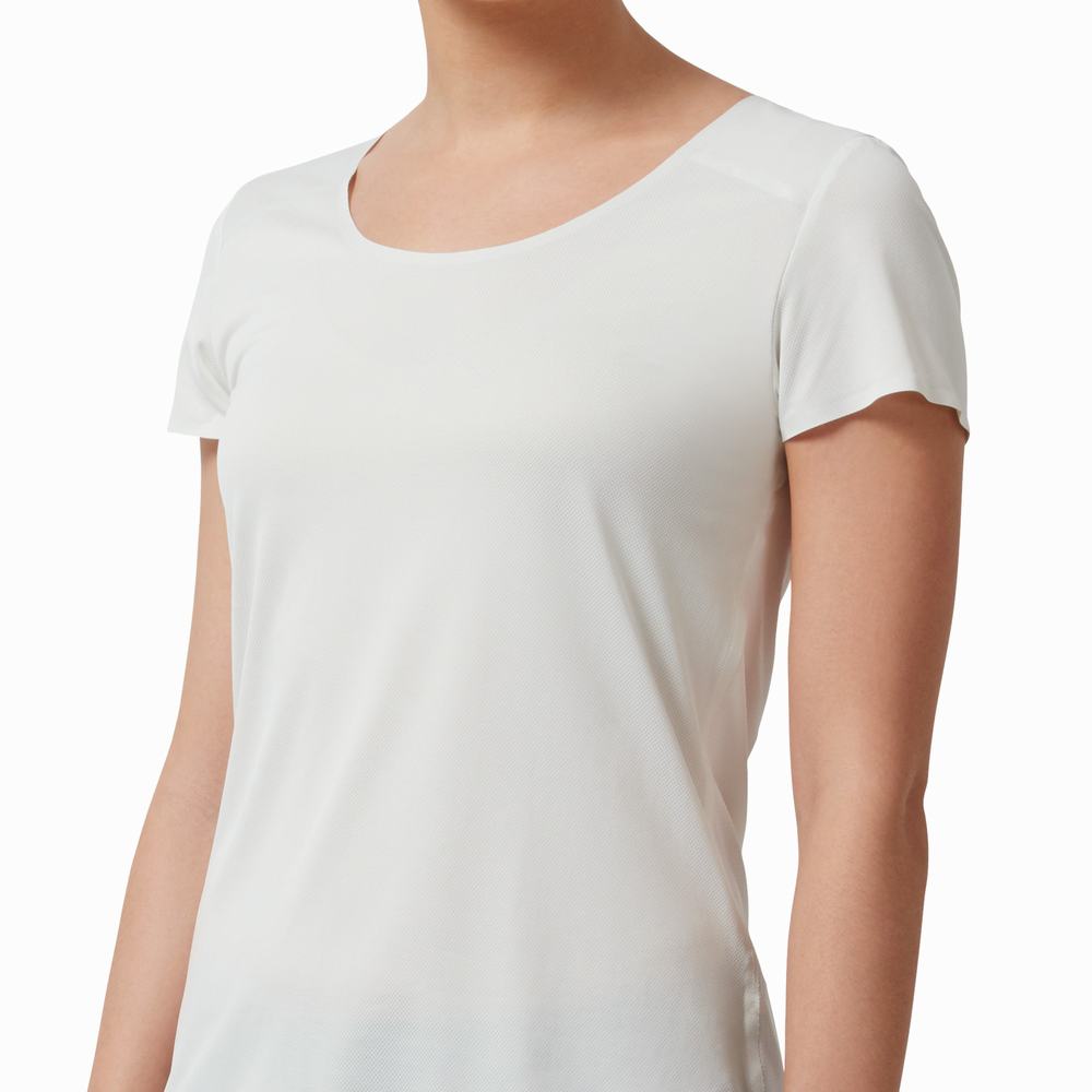 On Performance Long-T T-shirts Dames Beige Wit | 361290OPK