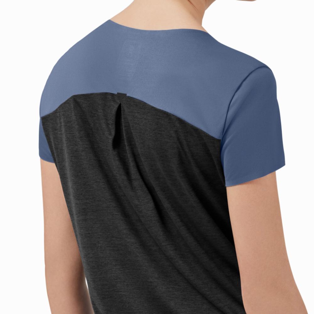 On Performance Long-T T-shirts Dames Blauw Zwart | 986210RCJ