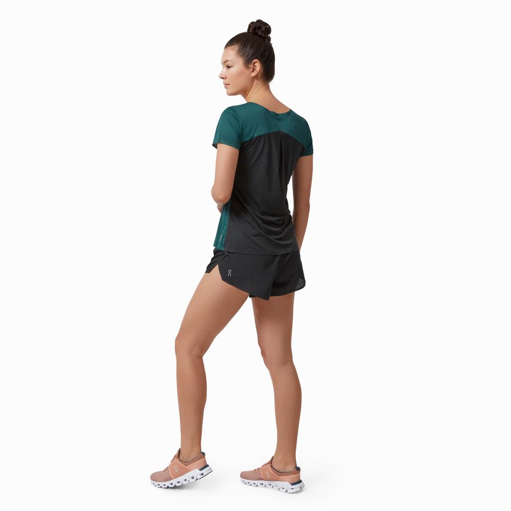 On Performance Long-T T-shirts Dames Groen Zwart | 923580SON