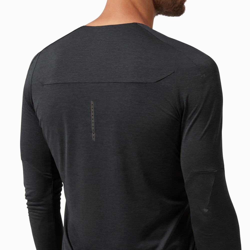 On Performance Long-T T-shirts Heren Zwart | 531087IFU