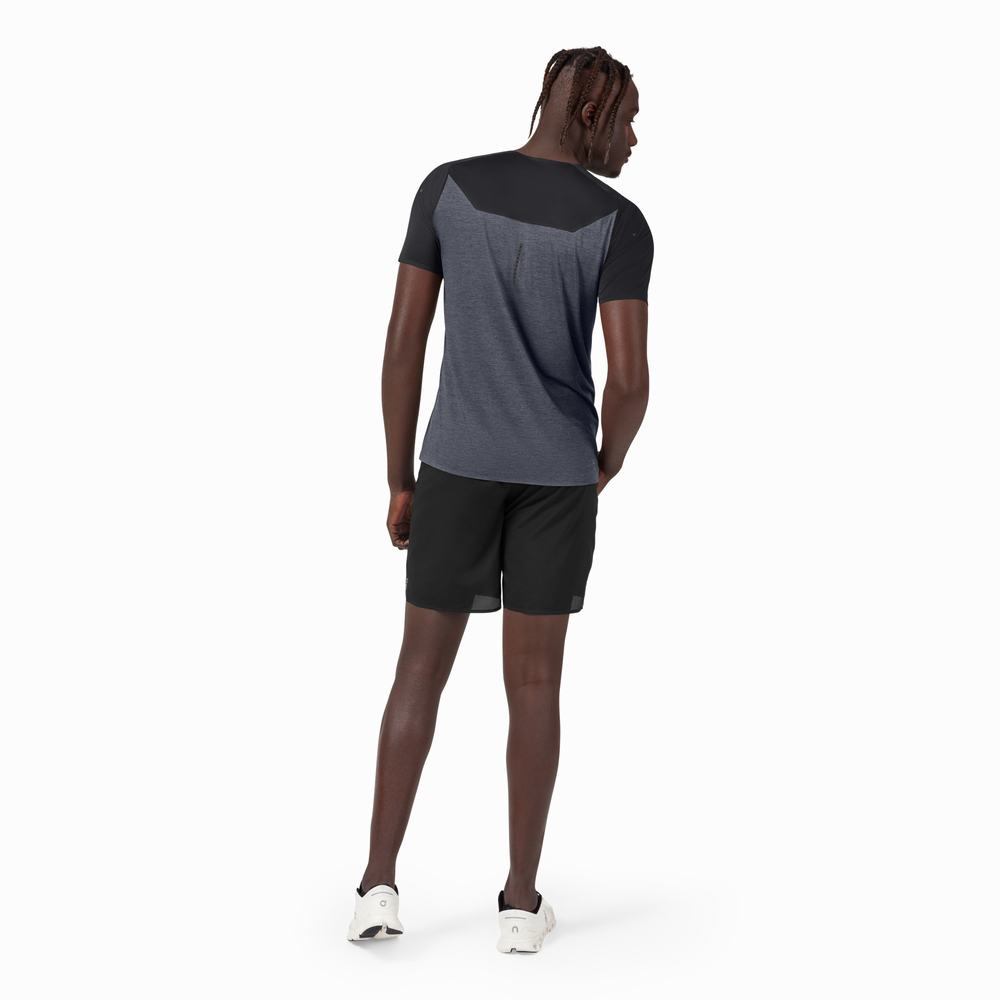 On Performance Long-T T-shirts Heren Zwart | 204859ZUR