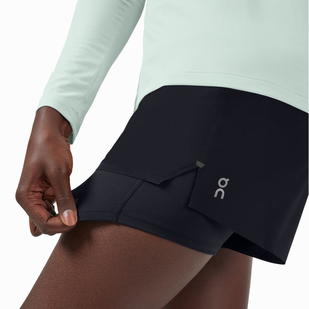 On Running Hardloopshorts Dames Zwart | 345671BXH