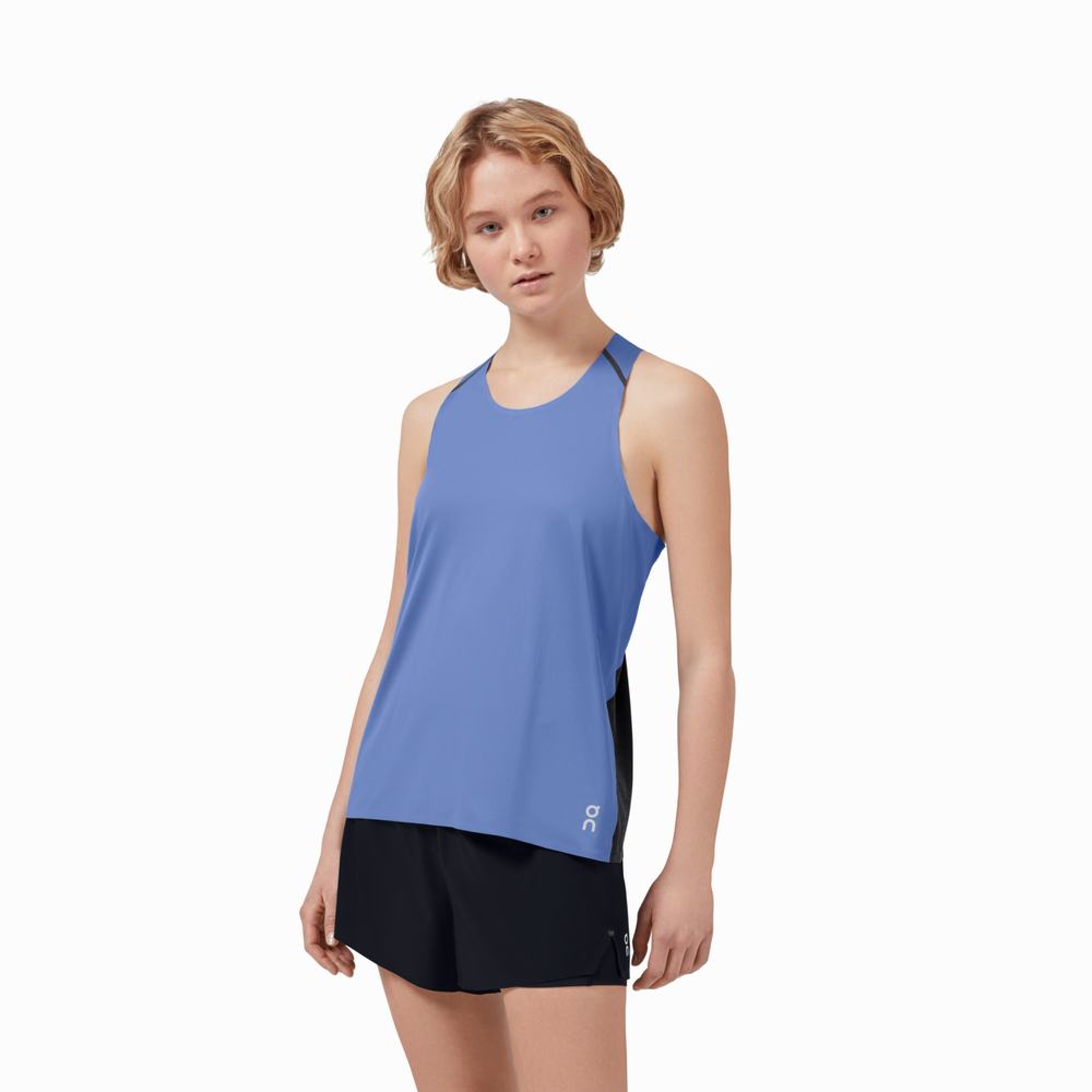 On Tank-T Tanktop Dames Blauw Zwart | 716493IUL