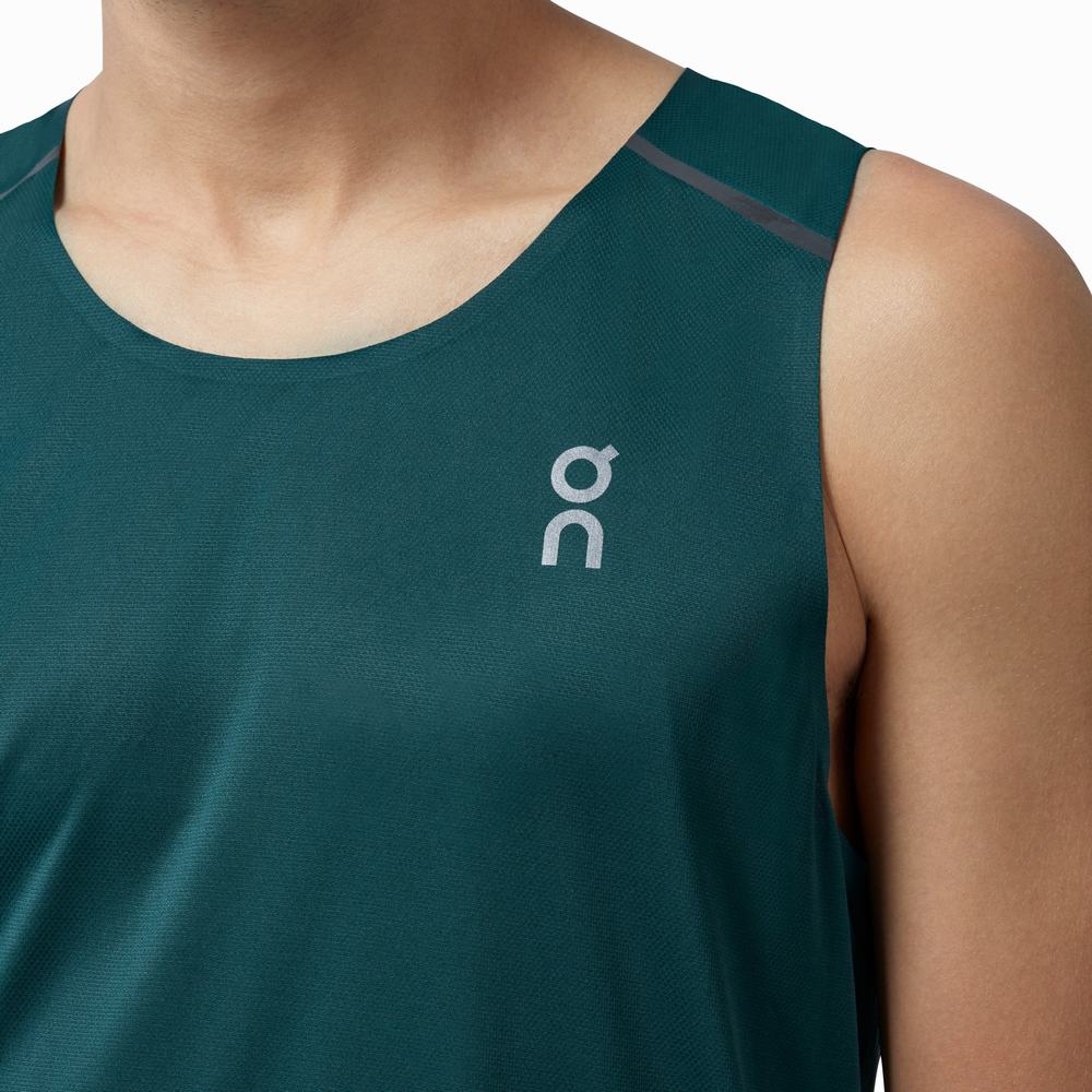 On Tank-T Tanktop Heren Groen Zwart | 752896SOI