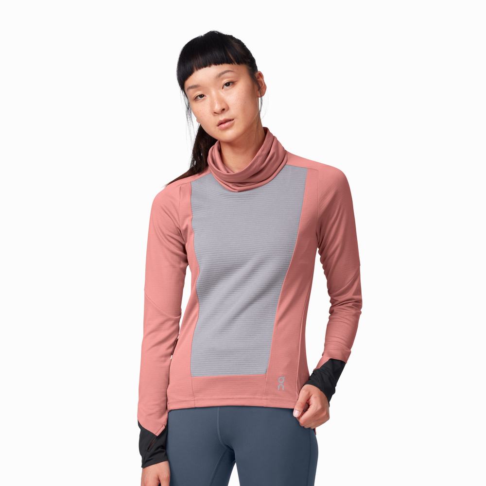 On Weather Hardloopshirts Dames Roze Khaki | 628193ENH